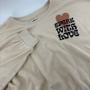 Universal Thread Womens XL Beige Speak With Love Pullover‎ Soft Sweatshirt NWT